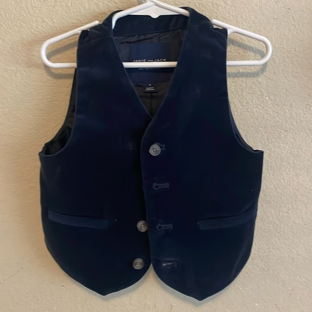 Janie and Jack: Blue Velvet Vest size 3